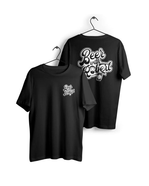 Beer with Robert logo T-shirt + ryggtryck Svart