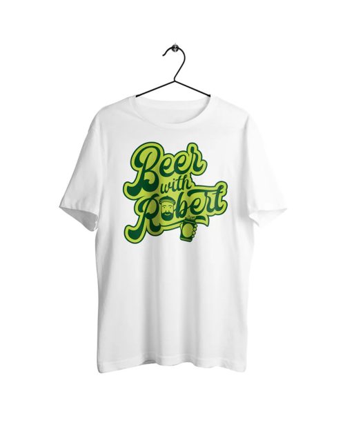 Beer with Robert logo T-shirt Vit